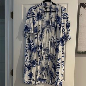Charter Club Blue Floral Kimono